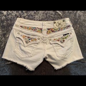 Miss Me white denim shorts